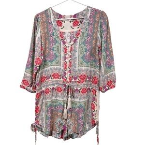 EN Creme Floral Boho Jumpshort